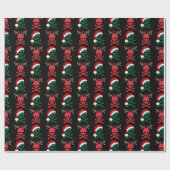 Kerstman rendier schedel en Botten Cadeaupapier (Vlak)