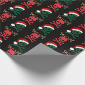 Kerstman rendier schedel en Botten Cadeaupapier (Hoek)