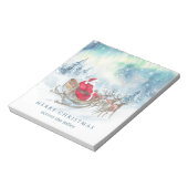 Kerstman rendier slee Kerstmis over de mijlen Notitieblok (Linkerzijde)