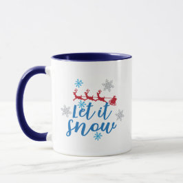 Kerstman Rendier slee rendieren Sneeuwvlokken Cade Mok