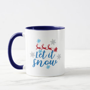 Kerstman Rendier slee rendieren Sneeuwvlokken Cade Mok
