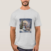 Kerstman, rendier, sneeuwman en een kerstboom t-shirt (Voorkant)