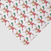 Kerstman rendier spelen pickleball tissuepapier (Detail)