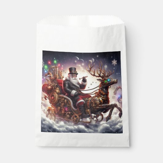 Kerstman/Rendier steampunk Kerstmis/winter Bedankzakje (Voorkant)