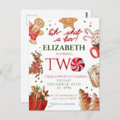 Kerstman rendier wat een leuke 2e verjaardag briefkaart (Voorkant / Achterkant)