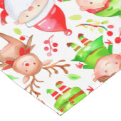 Kerstman rendieren elfen kerst patroon korte tafelloper (Hoek)