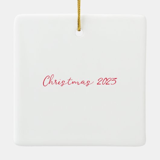 Kerstman, rendieren en Kinder kerstversiering: Sch Keramisch Ornament (Achterkant)