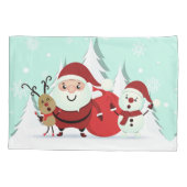 Kerstman, rendieren en Snowman-piloten Kussensloop (Achterkant)