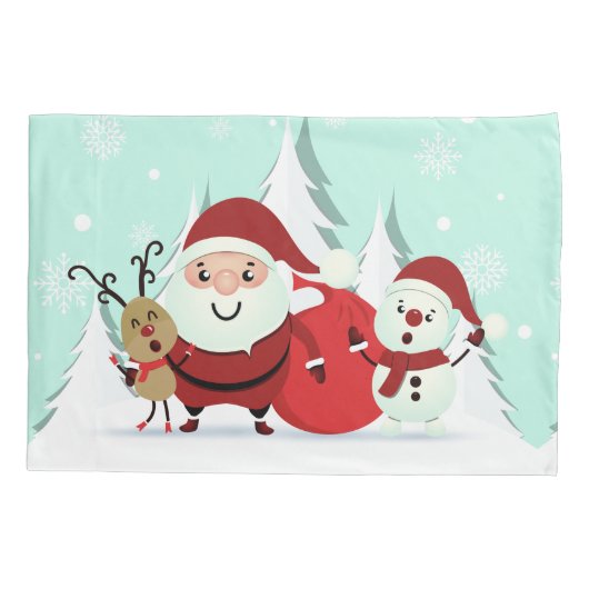 Kerstman, rendieren en Snowman-piloten Kussensloop (Achterkant)