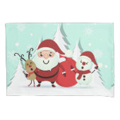 Kerstman, rendieren en Snowman-piloten Kussensloop (Voorkant)