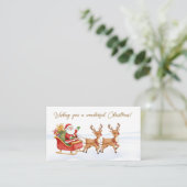 Kerstman rendieren Kerstmis Informatiekaartje (Staand voorkant)