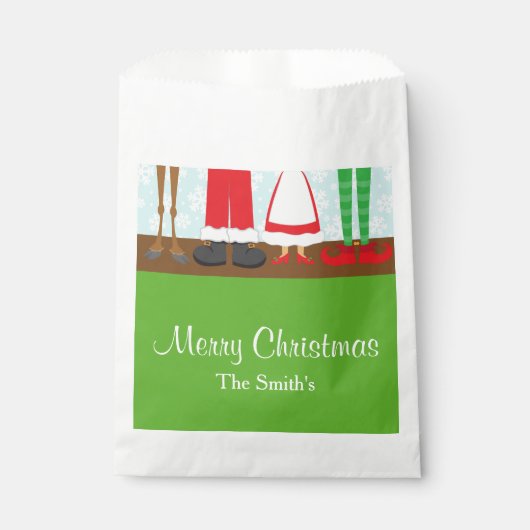 Kerstman rendiervoeten bedankzakje (Voorkant)
