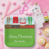 Kerstman rendiervoeten papieren bordje (Feest)