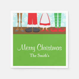 Kerstman rendiervoeten servet