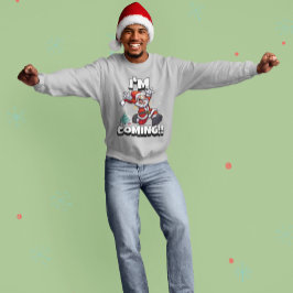 Kerstman Rennend Kerst Humor Vakantie Grappig Kers Trui