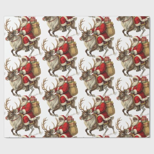 Kerstman Retouradreslabel Cadeaupapier (Vlak)