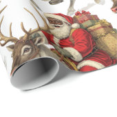 Kerstman Retouradreslabel Cadeaupapier (Rol Hoek)