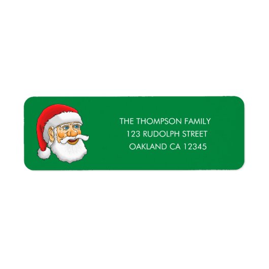 Kerstman Retouradreslabel Etiket (Voorkant)
