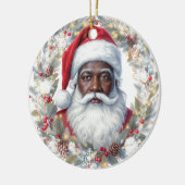 Kerstman Retouradreslabel Keramisch Ornament (Links)