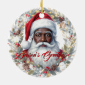 Kerstman Retouradreslabel Keramisch Ornament (Achterkant)