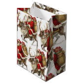 Kerstman Retouradreslabel Medium Cadeauzakje (Voorkant Gekanteld)