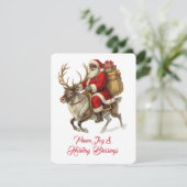Kerstman Retouradreslabel RSVP Kaartje (Staand voorkant)
