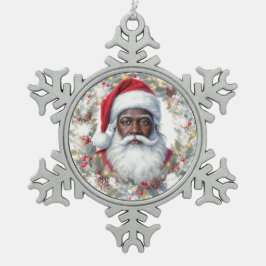 Kerstman Retouradreslabel Tin Sneeuwvlok Ornament