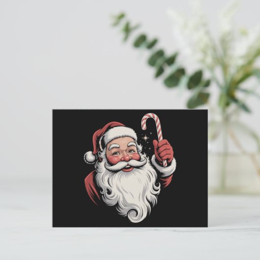 Kerstman Retro Cadeau Vintage Feestdagenkaart (Staand voorkant)