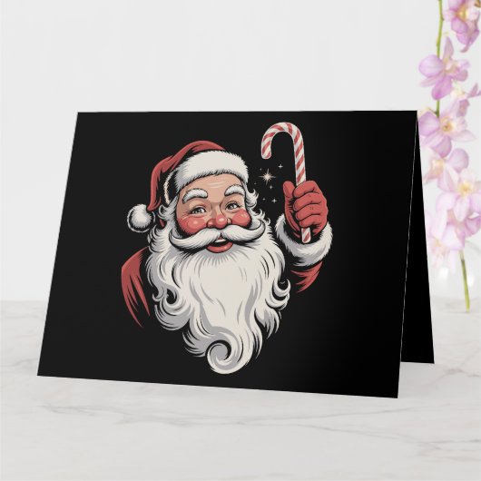 Kerstman Retro Cadeau Vintage Kaart (Orchidee)