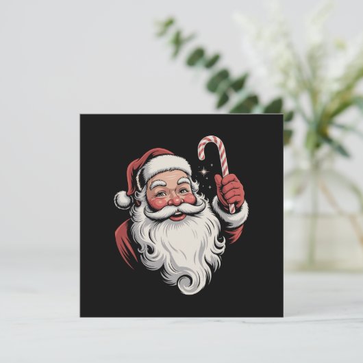 Kerstman Retro Cadeau Vintage Kaart (Staand voorkant)
