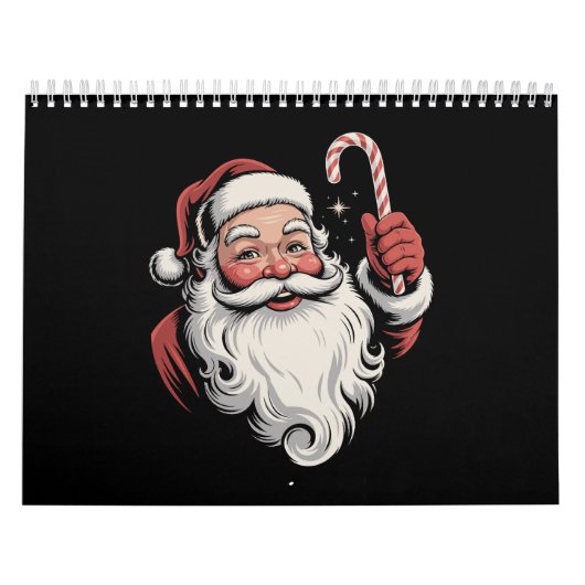 Kerstman Retro Cadeau Vintage Kalender (Hoes)