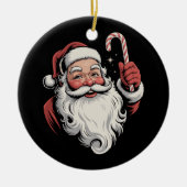 Kerstman Retro Cadeau Vintage Keramisch Ornament (Voorkant)