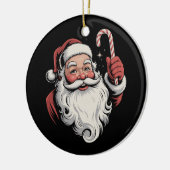 Kerstman Retro Cadeau Vintage Keramisch Ornament (Links)