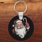 Kerstman Retro Cadeau Vintage Sleutelhanger (Voorkant)