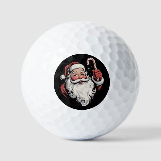 Kerstman Retro Gift Golfballen (Voorkant)