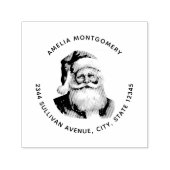 Kerstman Retro Kerstadres Zelfinktende Stempel (Design)