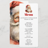 Kerstman Retro Kerstmenu Kaart (Voorkant / Achterkant)