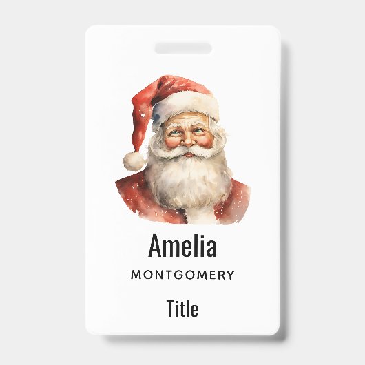 Kerstman Retro Kerstmis Badge (Voorzijde)