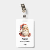 Kerstman Retro Kerstmis Badge (Achterkant met clip)