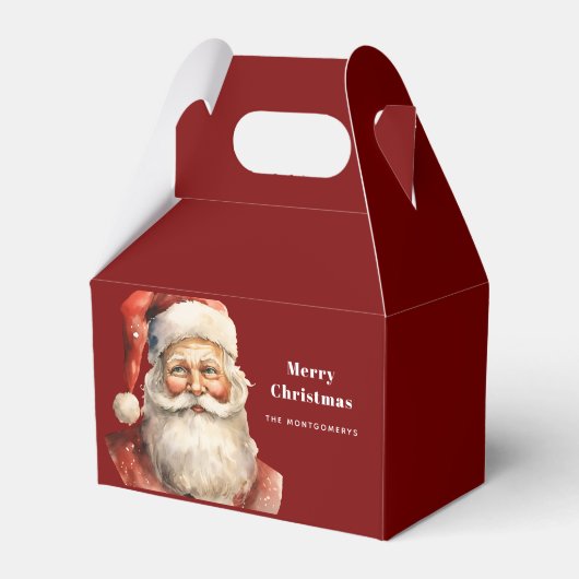 Kerstman Retro Kerstmis Bedankdoosjes (Voorkant Zijde)