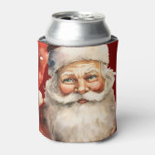 Kerstman Retro Kerstmis Blikjeskoeler (Blikje Voorkant)