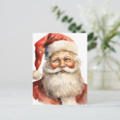 Kerstman Retro Kerstmis Briefkaart (Staand voorkant)