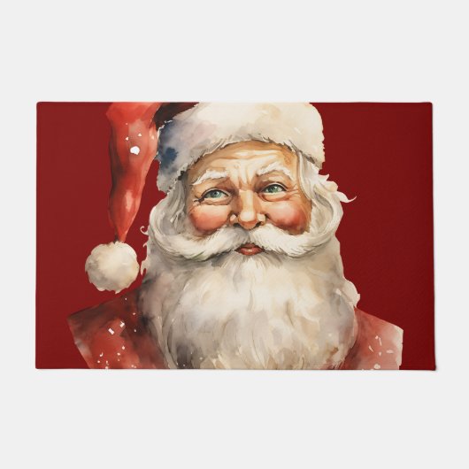 Kerstman Retro Kerstmis Deurmat (Voorkant)