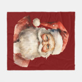 Kerstman Retro Kerstmis Fleece Deken (Voorkant (Horizontaal))
