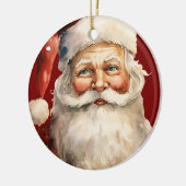 Kerstman Retro Kerstmis Keramisch Ornament (Links)