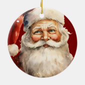 Kerstman Retro Kerstmis Keramisch Ornament (Achterkant)