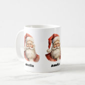 Kerstman Retro Kerstmis Koffiemok (Voorkant links)