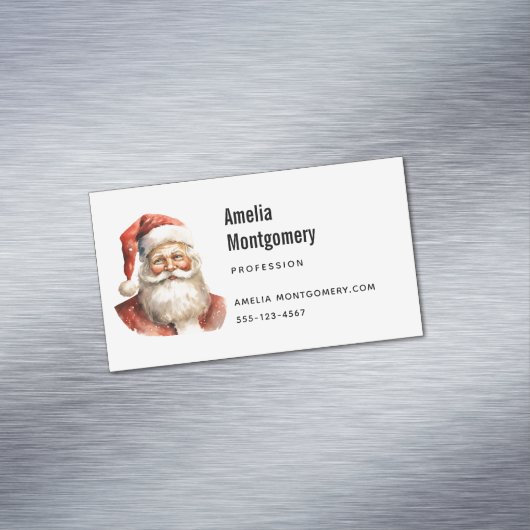 Kerstman Retro Kerstmis Magnetisch Visitekaartje (Voorbeeld)