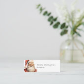 Kerstman Retro Kerstmis Mini Visitekaartje (Staand voorkant)