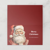Kerstman Retro Kerstmis Plaatskaartje (Buitenkant ongevouwen)